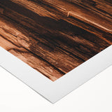 Art deco poster featuring an autumnal scene with orange and brown tones on rolled canvas, suitable for dining room walls.