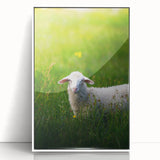 Art deco poster featuring a spring-themed illustration in pastel colors on a white framed acrylic.