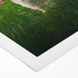 Art deco poster featuring a stylized spring scene in pastel shades on rolled canvas, suitable for dining room walls.