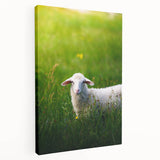 Spring-themed large art on stretched canvas, featuring vibrant greens and floral motifs, ideal for kitchen wall decor.