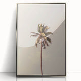 Mid-century modernist art depicting a summer scene in pastel shades on a silver-framed acrylic, ideal for nursery wall art.