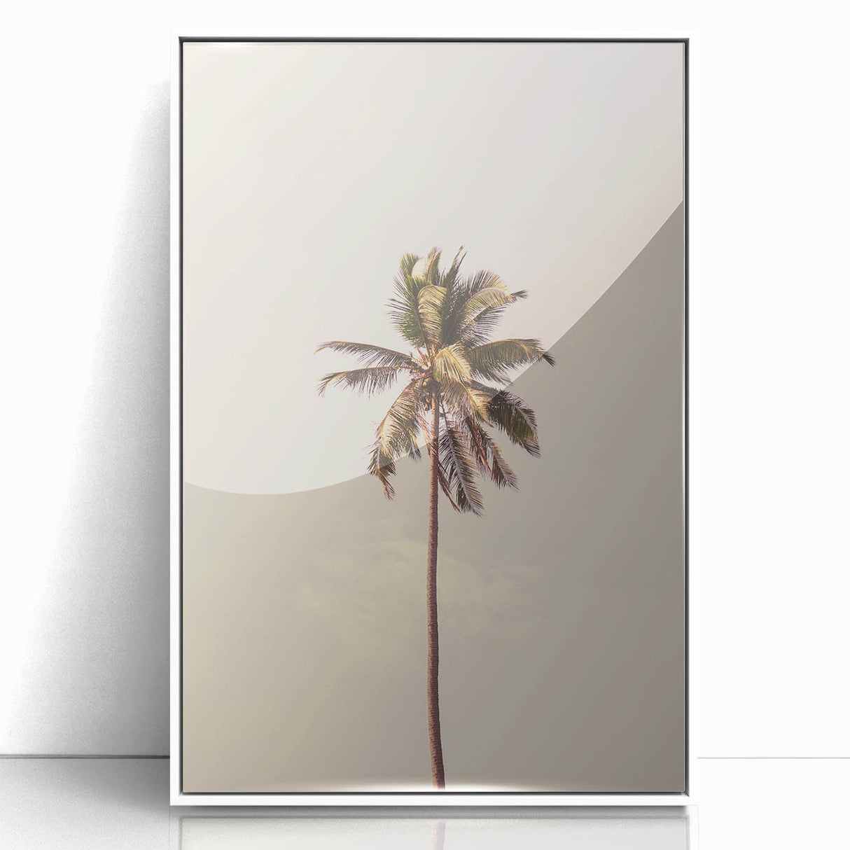 Art deco poster featuring a summer scene with vibrant colors on a white framed acrylic, suitable for nursery wall decor.