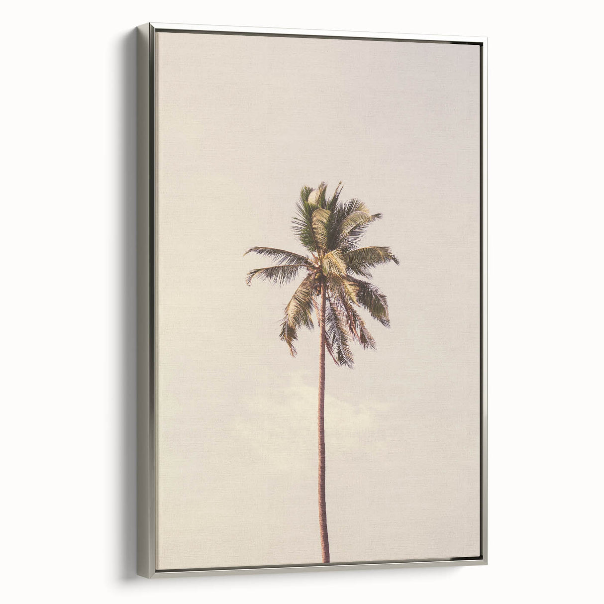 Framed canvas depicting a summer landscape scene in vibrant colors, ideal for living room decor.
