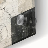 Mid Century Modern Abstract Art - Black and White Minimalist Textured Decor
