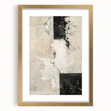 Mid Century Modern Abstract Art - Black and White Minimalist Textured Decor