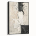 Mid Century Modern Abstract Art - Black and White Minimalist Textured Decor