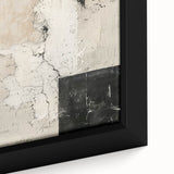 Mid Century Modern Abstract Art - Black and White Minimalist Textured Decor