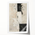 Mid Century Modern Abstract Art - Black and White Minimalist Textured Decor