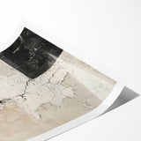Mid Century Modern Abstract Art - Black and White Minimalist Textured Decor