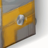 Close-up of modern abstract wall art showcasing vibrant, multicolored strokes on acrylic glass, enhancing contemporary decor with artistic flair.