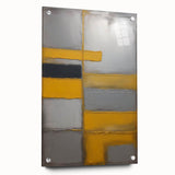 Abstract strokes wall art displayed in a sleek acrylic frame, showcasing vibrant colors and dynamic lines. Perfect for modern home decor.