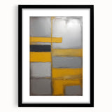 Abstract wall art featuring colorful strokes in a black frame with a white mat, perfect for modern home decor. Ideal for adding a vibrant touch to any space.
