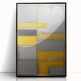 Framed acrylic wall art featuring abstract black strokes on a light background, ideal for modern decor. Perfect for enhancing contemporary living spaces.