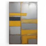 Abstract wall art featuring vibrant strokes in shades of blue, pink, and yellow on a stretched canvas, ideal for modern home decor. Perfect for adding a splash of color to living spaces.