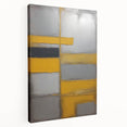 Stretched canvas wall art featuring abstract strokes in vibrant colors, showcasing a modern design suitable for contemporary decor. The side view highlights the canvas's depth and texture, ideal for adding artistic flair to any space.