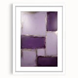 Abstract wall art featuring bold strokes in shades of blue, pink, and gold, framed with a white mat, adding a modern touch to home decor. Perfect for enhancing living spaces or offices with a vibrant aesthetic.