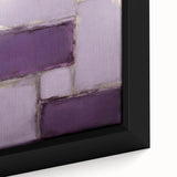 Close-up of framed canvas wall art featuring abstract strokes in vibrant colors, showcasing a modern artistic design perfect for home decor enhancement.