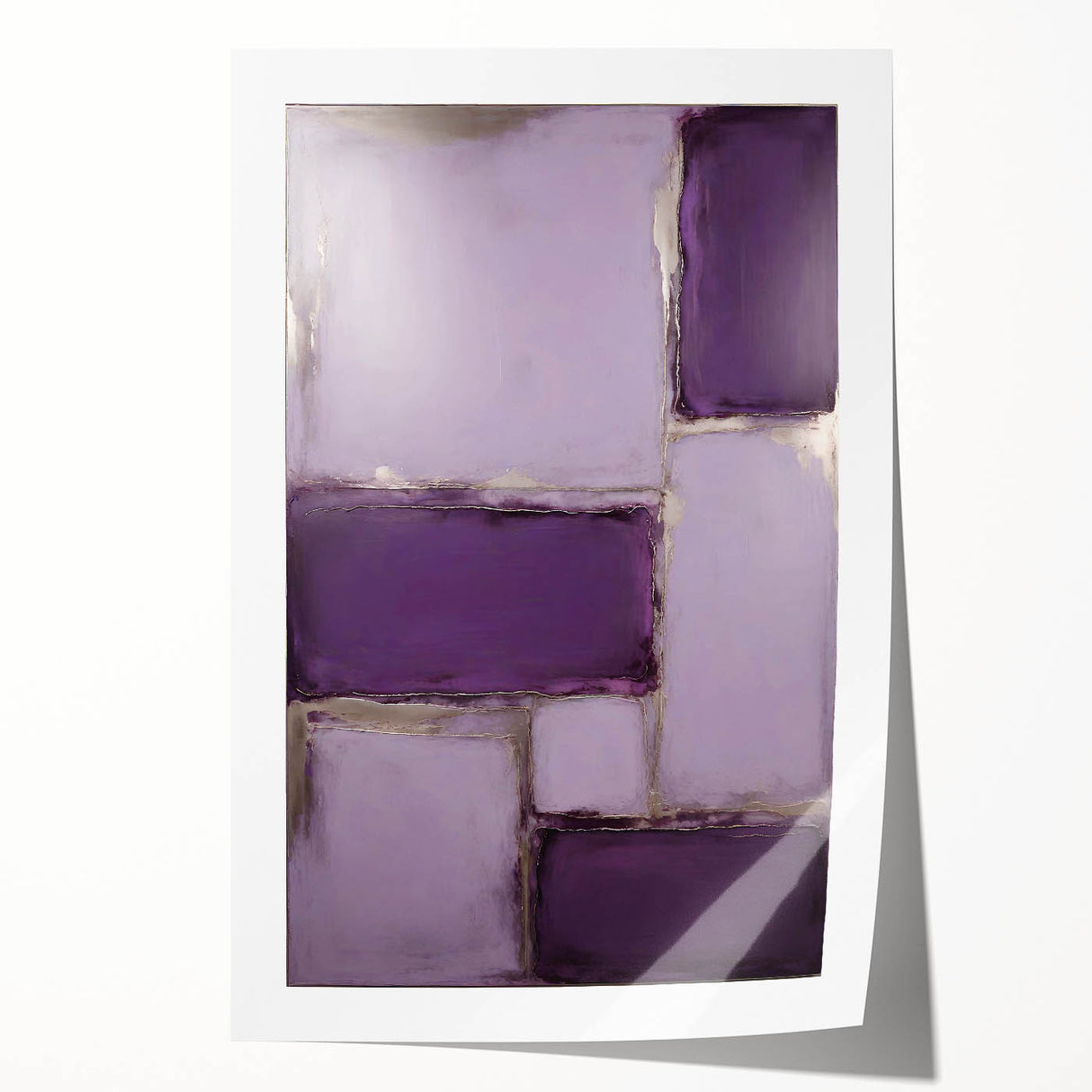 Abstract wall art print featuring vibrant strokes in blue, pink, and yellow hues on a textured background, rolled for easy shipping and display. Perfect for modern home decor.