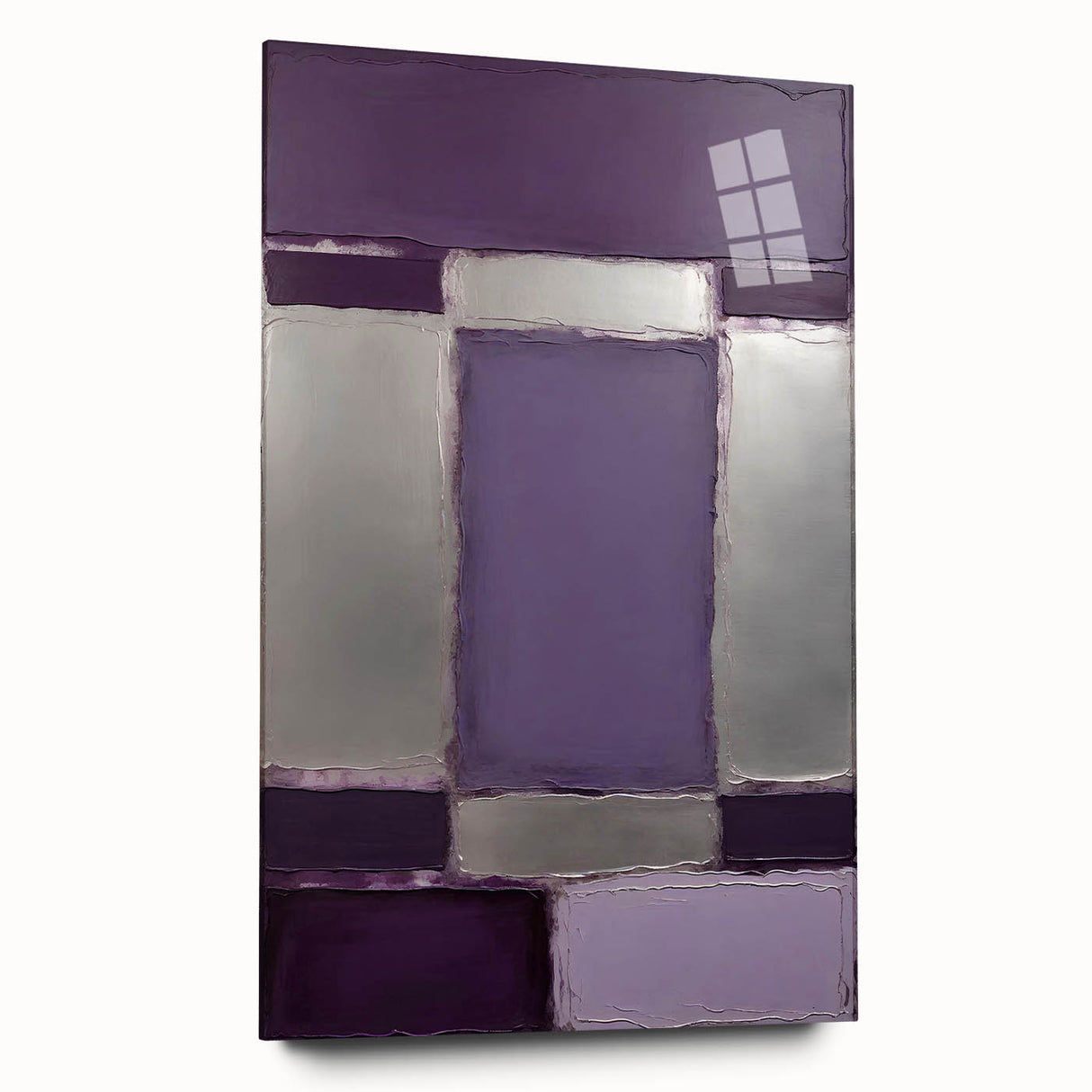 Abstract strokes wall art displayed in a side view, featuring vibrant colors and a modern design, crafted with acrylic glass for a sleek finish, perfect for contemporary decor.