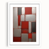 Abstract strokes wall art framed in white with a mat, showcasing vibrant colors and dynamic patterns, perfect for modern home decor and artistic aesthetics.