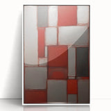 Framed abstract strokes wall art in white acrylic, showcasing vibrant colors and dynamic patterns, ideal for modern home decor or office spaces.