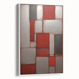 Framed canvas wall art showcasing abstract strokes in soft pastel colors, presented from the side to highlight its depth and texture, perfect for modern decor.