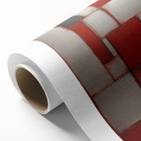 Abstract wall art featuring vibrant strokes of blue, orange, and yellow on rolled canvas, perfect for modern home decor. High-quality print for stylish interiors.