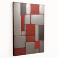Abstract strokes wall art on stretched canvas showcasing vibrant colors and dynamic patterns, perfect for modern home decor. Side view highlights its depth and texture.