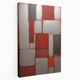 Abstract strokes wall art on stretched canvas showcasing vibrant colors and dynamic patterns, perfect for modern home decor. Side view highlights its depth and texture.