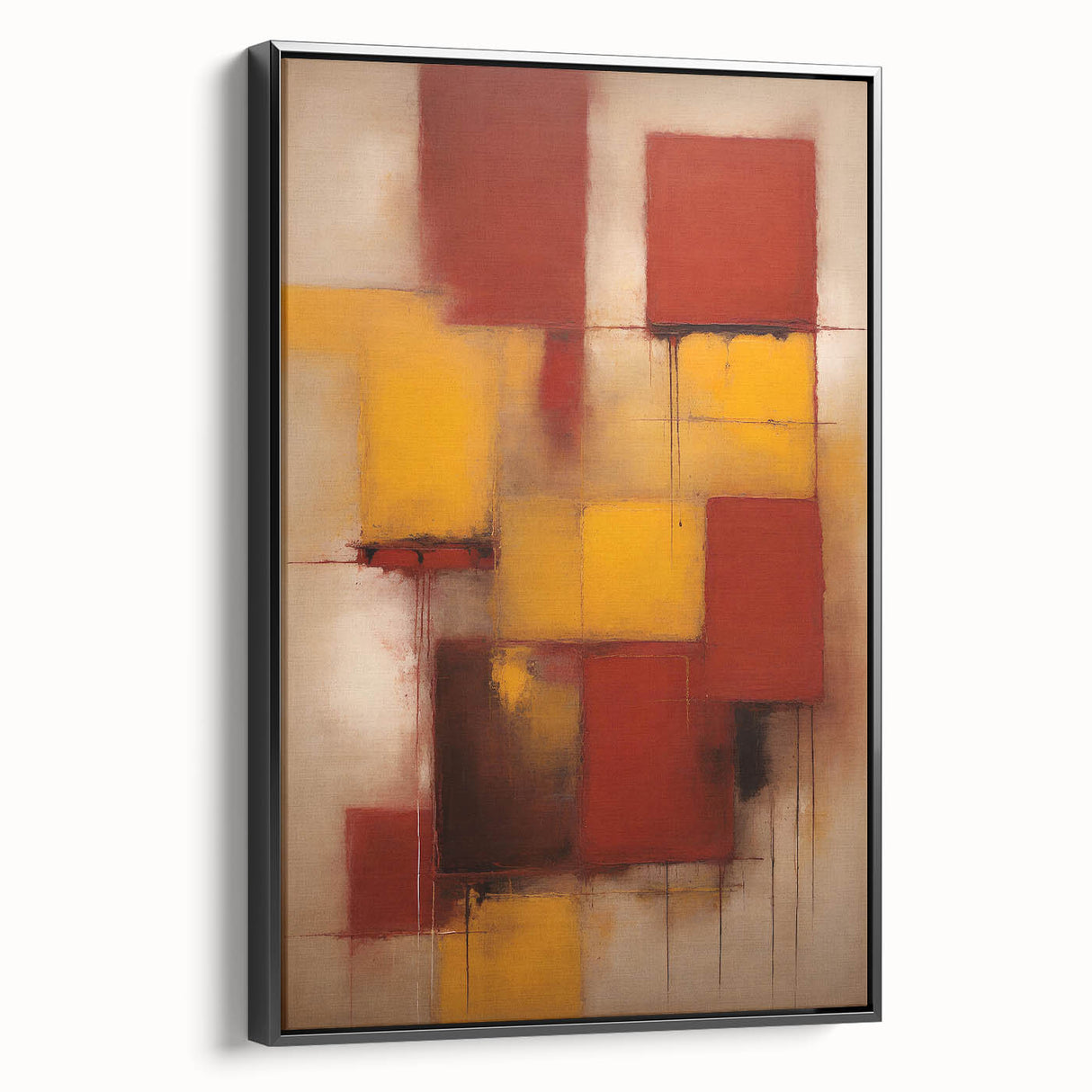 Framed abstract wall art showcasing bold strokes in black and white, viewed from the side, perfect for modern home decor or office spaces. This piece adds a contemporary touch to any interior design.
