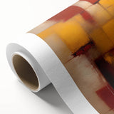 Abstract strokes wall art on rolled canvas, showcasing vibrant colors and dynamic shapes. Perfect for modern home decor, enhancing artistic ambiance in any room.