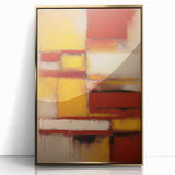 Framed abstract wall art featuring elegant gold strokes on a white background, perfect for modern home decor, enhancing any living space with a touch of luxury.