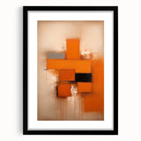 Abstract wall art featuring colorful strokes in a black frame with a white mat, ideal for modern decor. Perfect for adding a vibrant touch to any room.