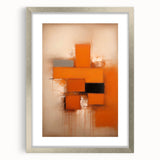 Abstract strokes wall art framed in silver with a mat, showcasing vibrant colors and dynamic patterns, perfect for modern home decor and artistic expression.