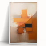 Framed abstract strokes wall art in white acrylic, showcasing vibrant colors and dynamic patterns, ideal for modern home decor and artistic interiors.