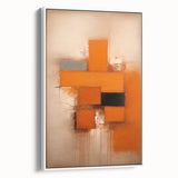 Abstract strokes wall art on a white-framed canvas, showcasing vibrant colors and dynamic patterns, ideal for modern home decor and artistic enhancement.