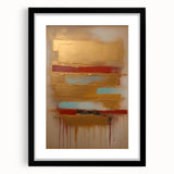 Abstract strokes wall art framed in black, showcasing vibrant colors and dynamic patterns, perfect for modern home decor and artistic expression.
