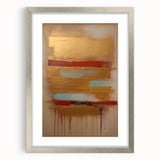 Abstract strokes wall art framed in silver, showcasing dynamic colors and textures, perfect for modern home decor. Ideal for adding artistic flair to any space.