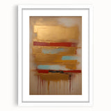 Abstract strokes wall art framed in white matting, showcasing vibrant colors and fluid designs that enhance modern interior decor. Perfect for contemporary spaces.