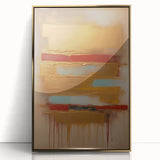 Framed abstract wall art featuring bold gold strokes on a modern acrylic background, perfect for adding a stylish touch to contemporary decor.