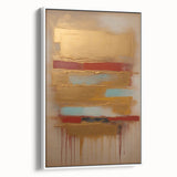 Framed canvas wall art showcasing an abstract design with elegant white strokes on a textured surface, perfect for modern decor. Side view highlights the artwork's depth and framing, ideal for enhancing any interior space.