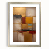 Abstract strokes wall art framed in silver, showcasing vibrant colors and dynamic patterns, perfect for modern decor and enhancing interior aesthetics.