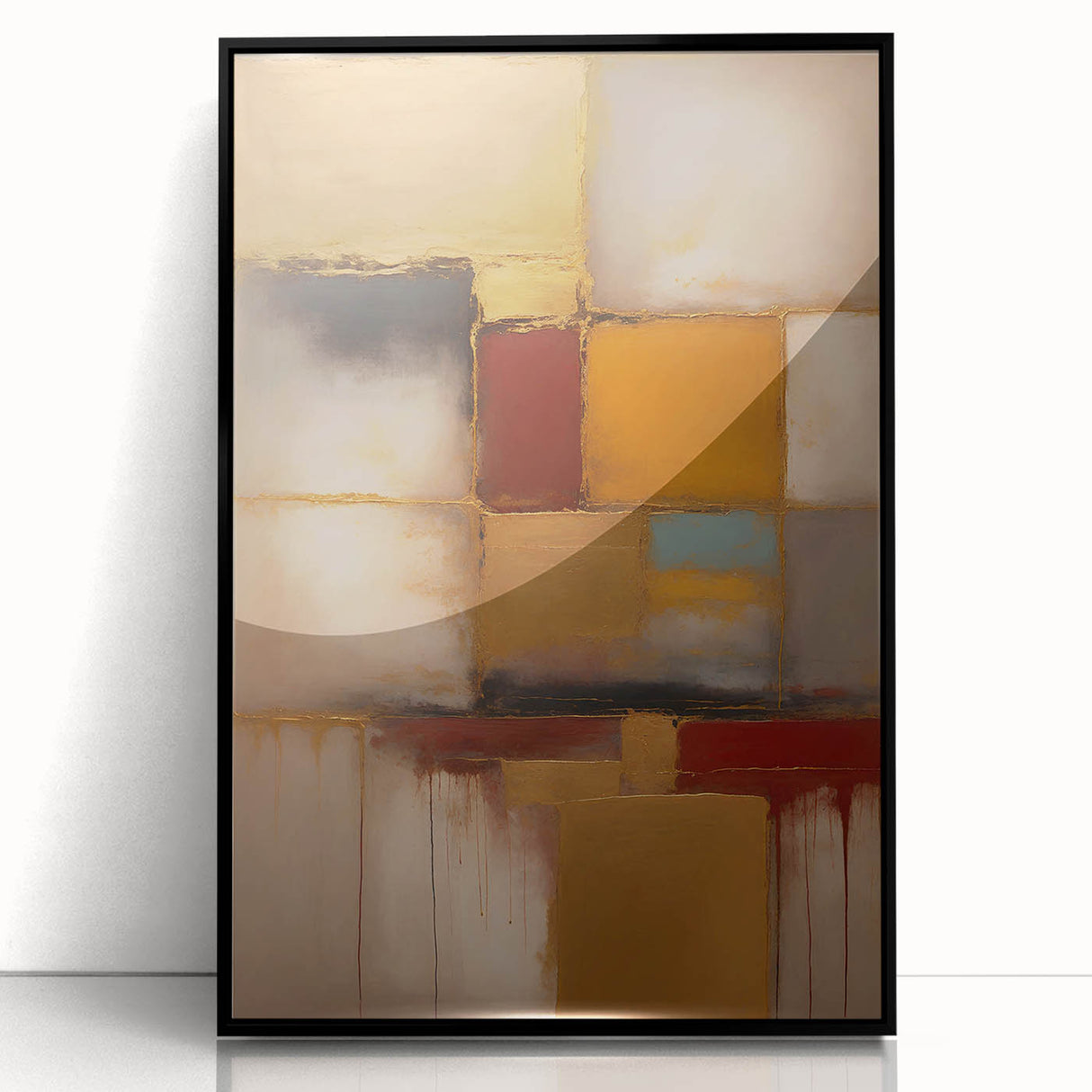 Framed abstract wall art featuring black acrylic strokes on a white background, perfect for modern home decor. Ideal for enhancing contemporary living spaces.