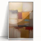 Framed abstract strokes wall art in white acrylic, showcasing vibrant colors and dynamic patterns, perfect for modern home decor and artistic display.