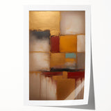 Abstract wall art featuring vibrant strokes in shades of blue, pink, and gold, showcasing a modern design ideal for contemporary home decor. The rolled print is perfect for adding a pop of color and creative flair to any room.