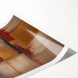 Abstract strokes wall art print showcasing vibrant colors and dynamic shapes, ideal for modern decor. Rolled for easy shipping and display options.