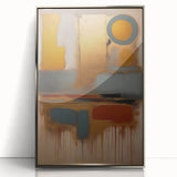 Framed abstract wall art featuring colorful strokes in silver and blue tones, perfect for modern decor. Ideal for enhancing living spaces and art collections.