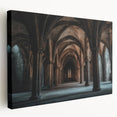 Stretched canvas artwork depicting a serene landscape with a majestic castle, showcasing vibrant colors and intricate details, ideal for home decor or art enthusiasts.