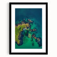Framed landscape artwork showcasing dramatic cliffs in a natural setting, with a sleek black mat and frame, ideal for modern home decor. Perfect for enhancing interior spaces with a touch of nature.