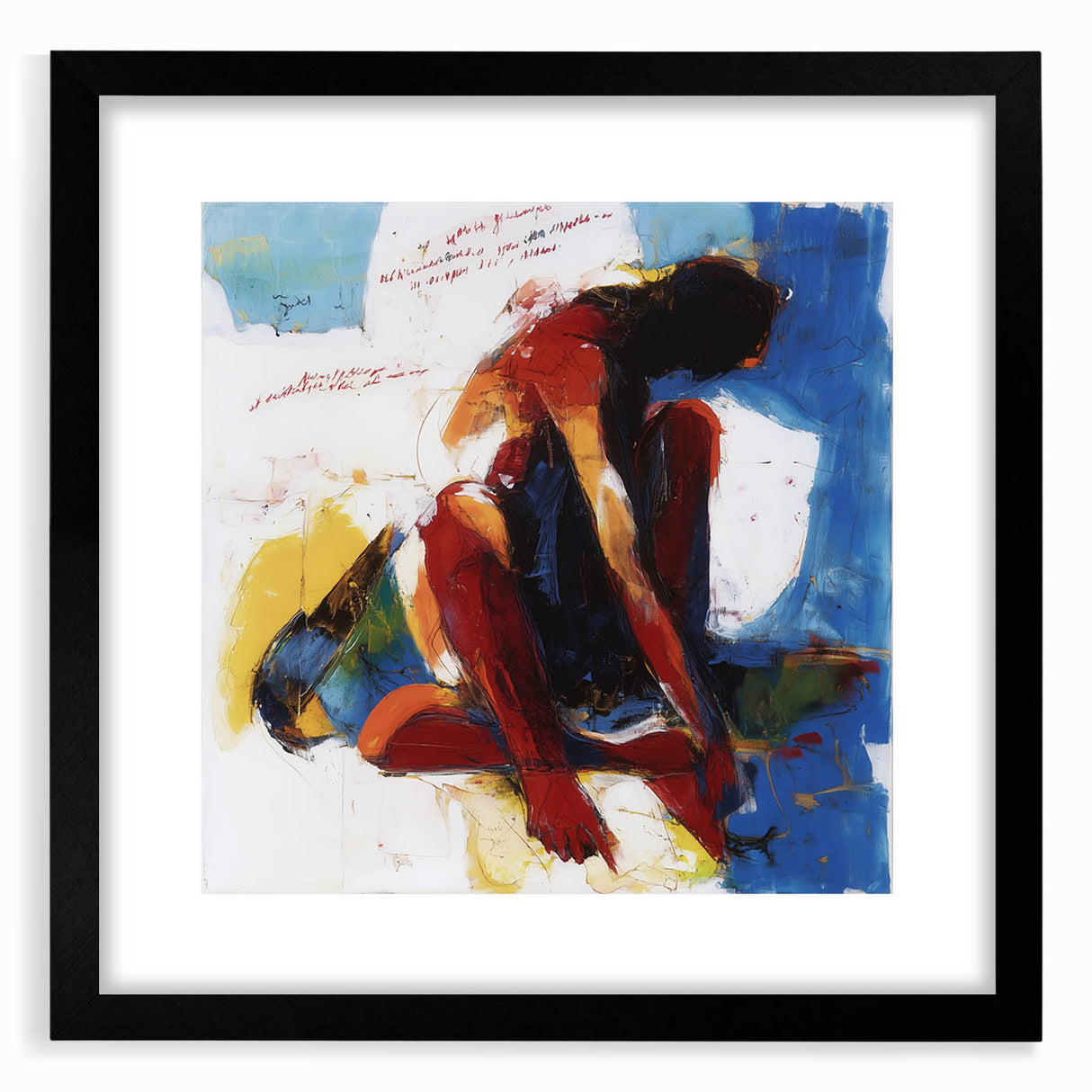 Framed Bedroom Art – Bold Abstract Figure Canvas Wall Decor